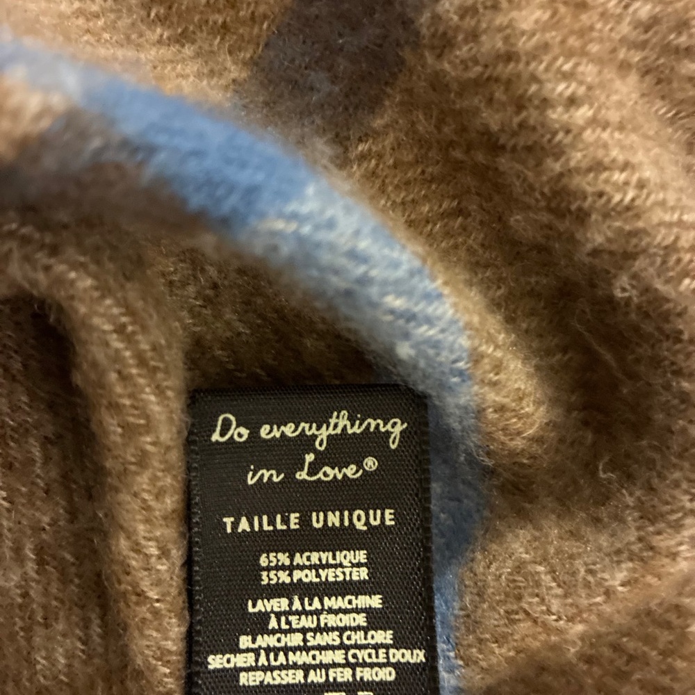 Do Everything in Love Brown with Colorful Plaid Open Front Poncho - Picture 5 of 6